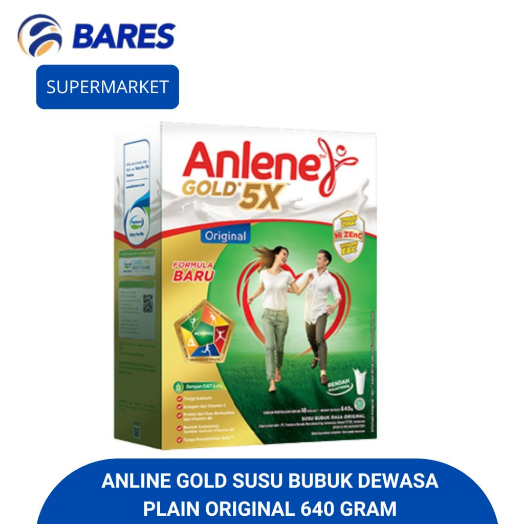 

Anline Gold 5X Susu Bubuk Dewasa 640 Gram | Plain Original - Coklat