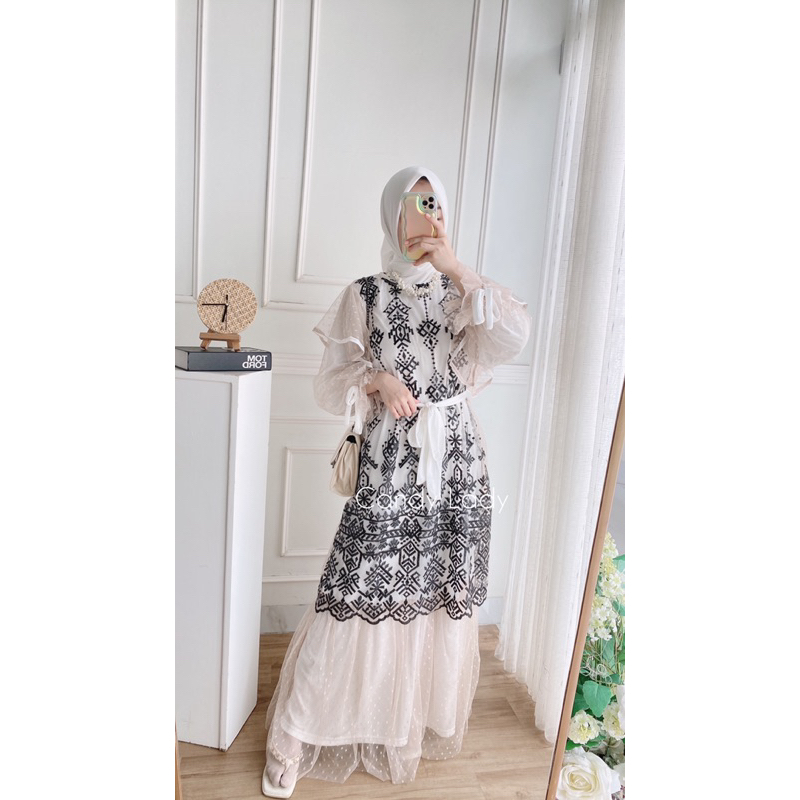 Rumy Dotty Maxi - FREE KEMEJA