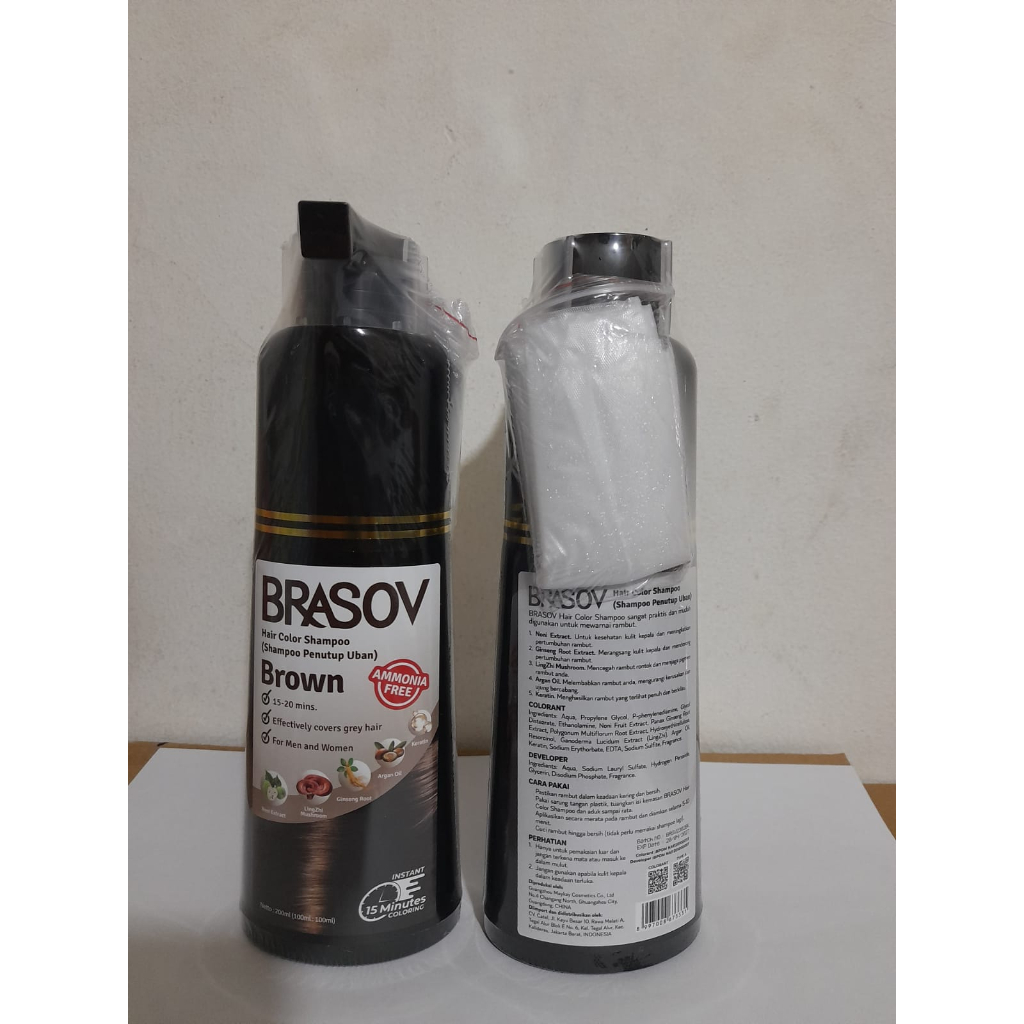 Brasov Shampoo Penutup Uban 200ml Amonia Free