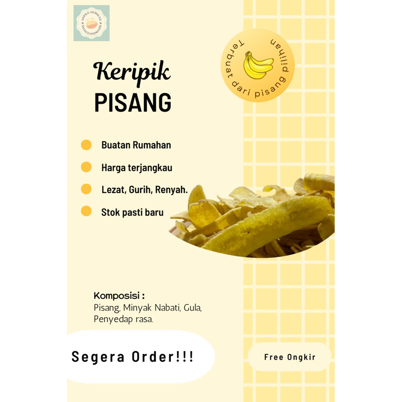 

Keripik Pisang/Keripik/Pisang Goreng/Cemilan keripik