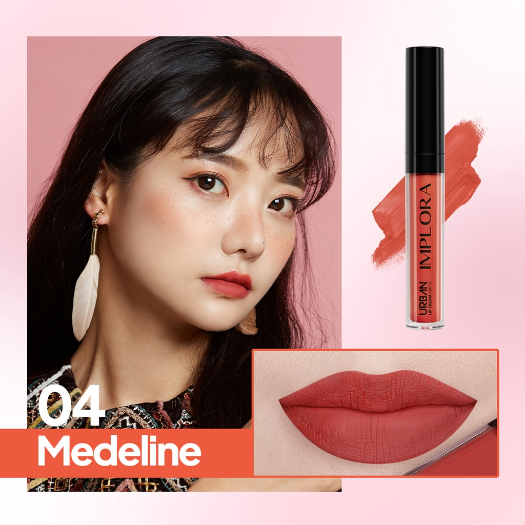 Implora Urban Lipcream Matte Medeline | Implora Lip Cream Lipstick Dengan Vitamin E