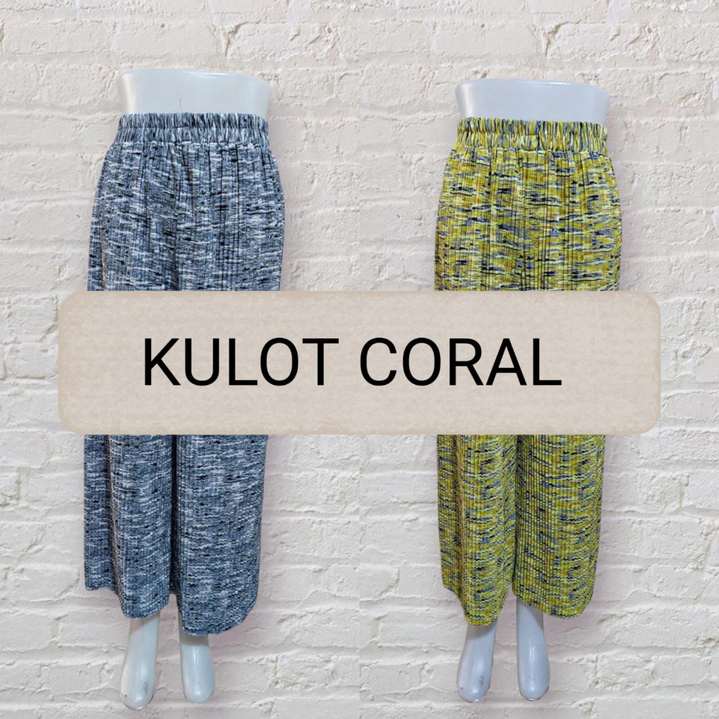 KULOT PLISKET CORAL TERBARU // CELANA KULOT PLISKET LIDI MOTIF CORAL // CELANA KULOT PLISKET WANITA