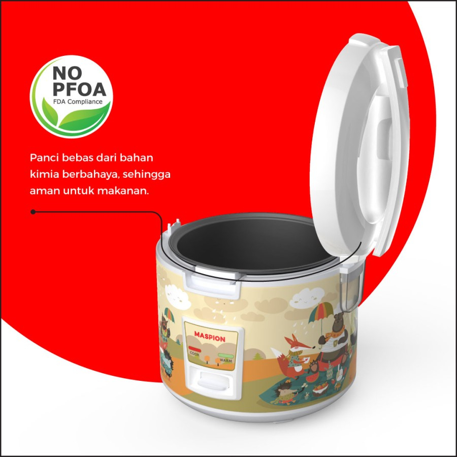 MASPION MAGICOM 1.8 LITER NON STIK MRJ 1892 N MRJ1892N RICE COOKER MASPION MURAH GARANSI RESMI