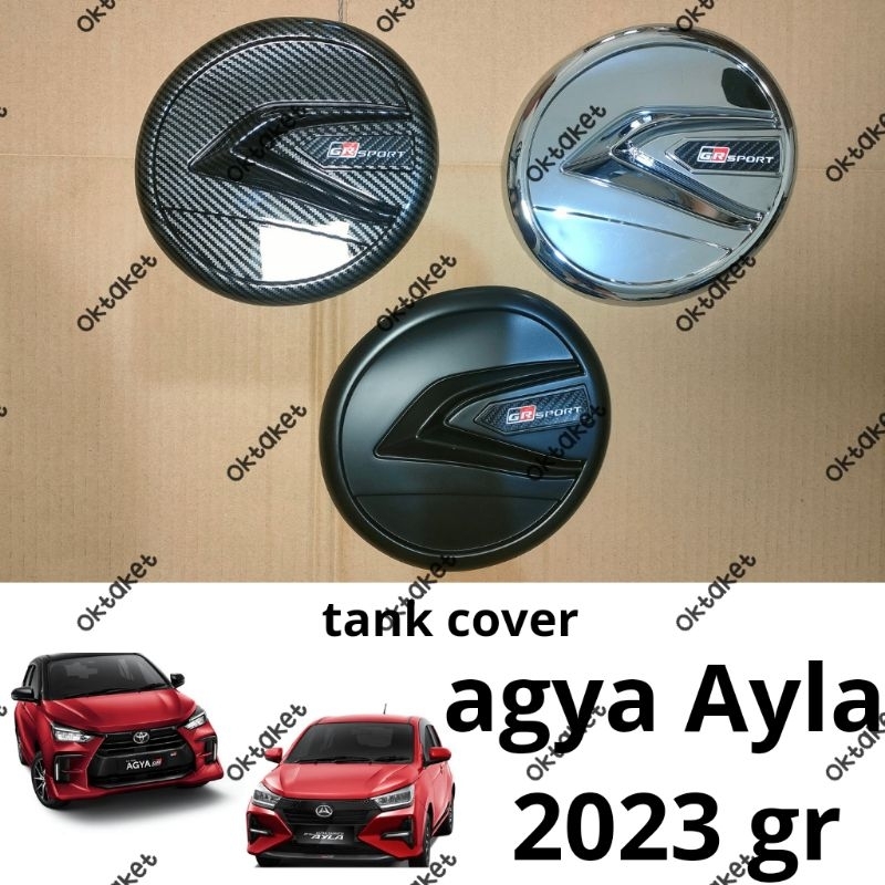 tank cover tutup  tangki Agya Ayla 2023 2024 2025 Sporty Hitam Chrome carbon