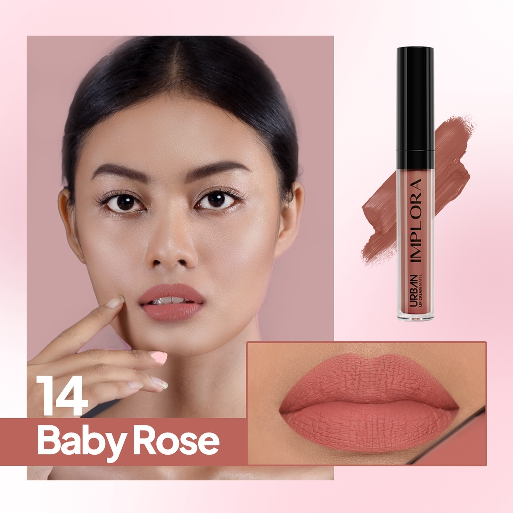 Implora Urban Lipcream Matte Baby Rose | Implora Lip Cream Lipstick Dengan Vitamin E