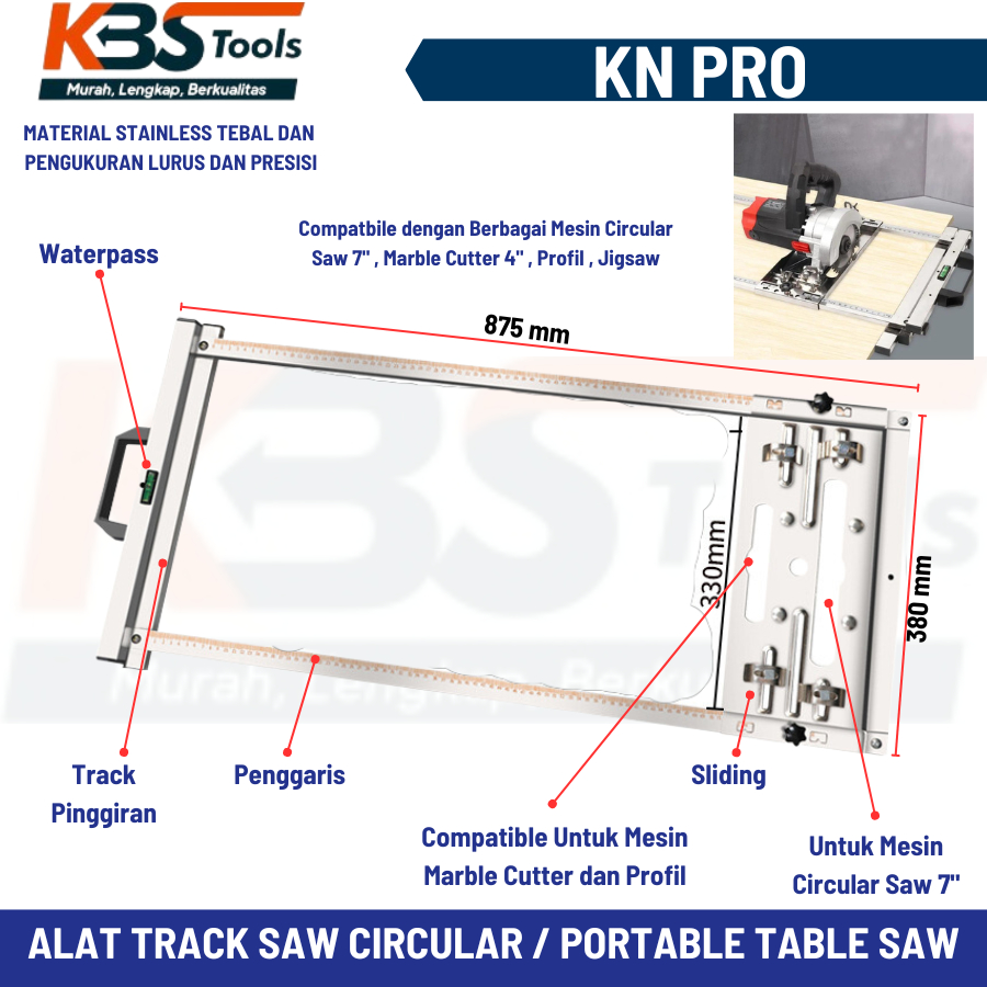 TrackSaw - Track Saw Dudukan Circular Trimmer Potong Keramik Sliding