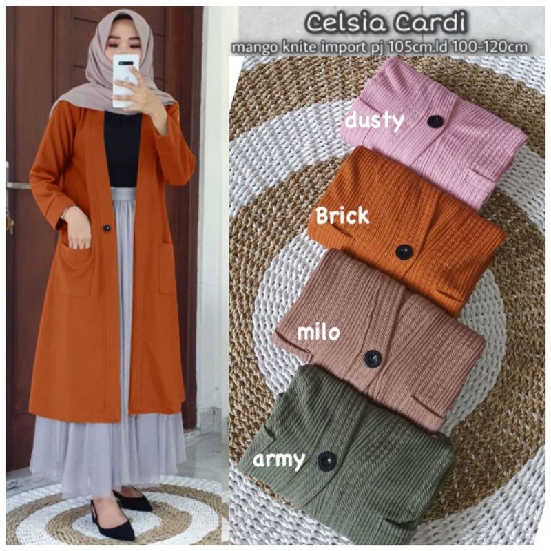 CELSIA CARDI WANITA/OUTER WANITA PANJANG BAHAN WAFFLE TEBAL