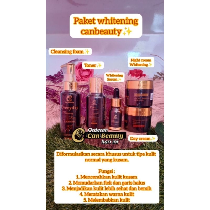 PAKET LENGKAP CAN BEAUTY/PAKET ACNE/PAKET WHITENING/SKINCARE AMAN BPOM PEMUTIH WAJAH AMPUH/KRIM PEMU