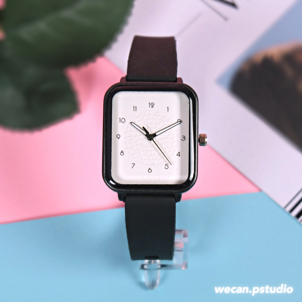 F86 Jam Tangan Wanita LEA Fashion korea Style Sport Terbaru Couple casual Tali Karet Premium