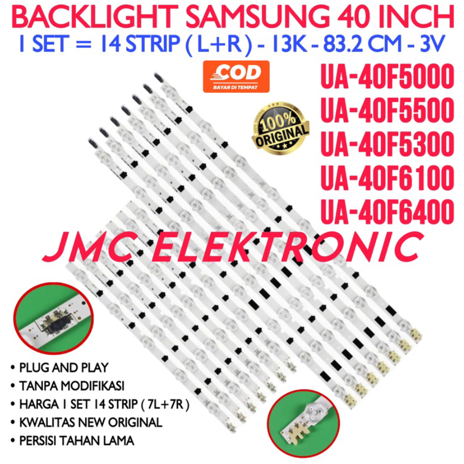 BACKLIGHT TV LED SAMSUNG 40 INCH 40F5000 40F5500 40F6400 40F6100 40F5300 UA40F5000 UA40F5500 UA40F6400 UA40F6100 UA40F5300