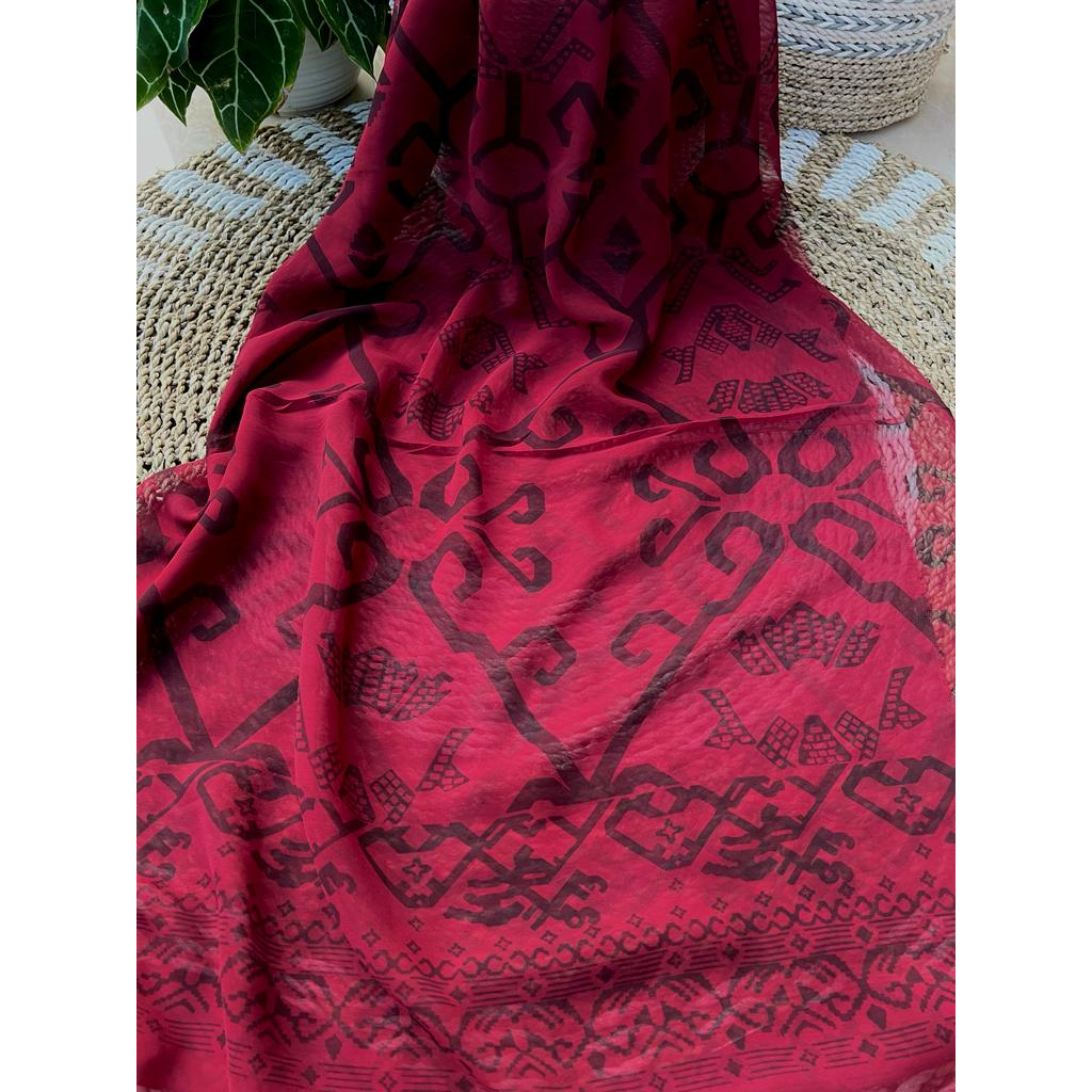 kain kebaya sutra crep india print