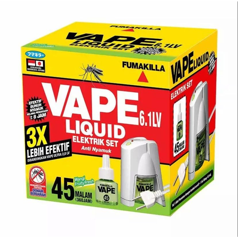 FUMAKILLA LIQUID VAPE ELEKTRIK SET / CLD Ultra 45 malam/ Vape Liquid/ vape obat nyamuk