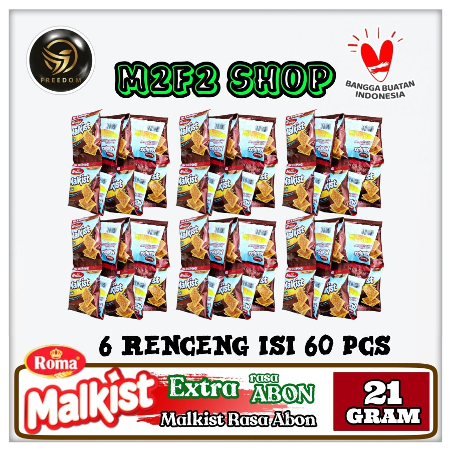 

Roma Biskuit Malkist Rasa Abon Gurih Sachet - 21 gr (Kemasan 6 Renceng)