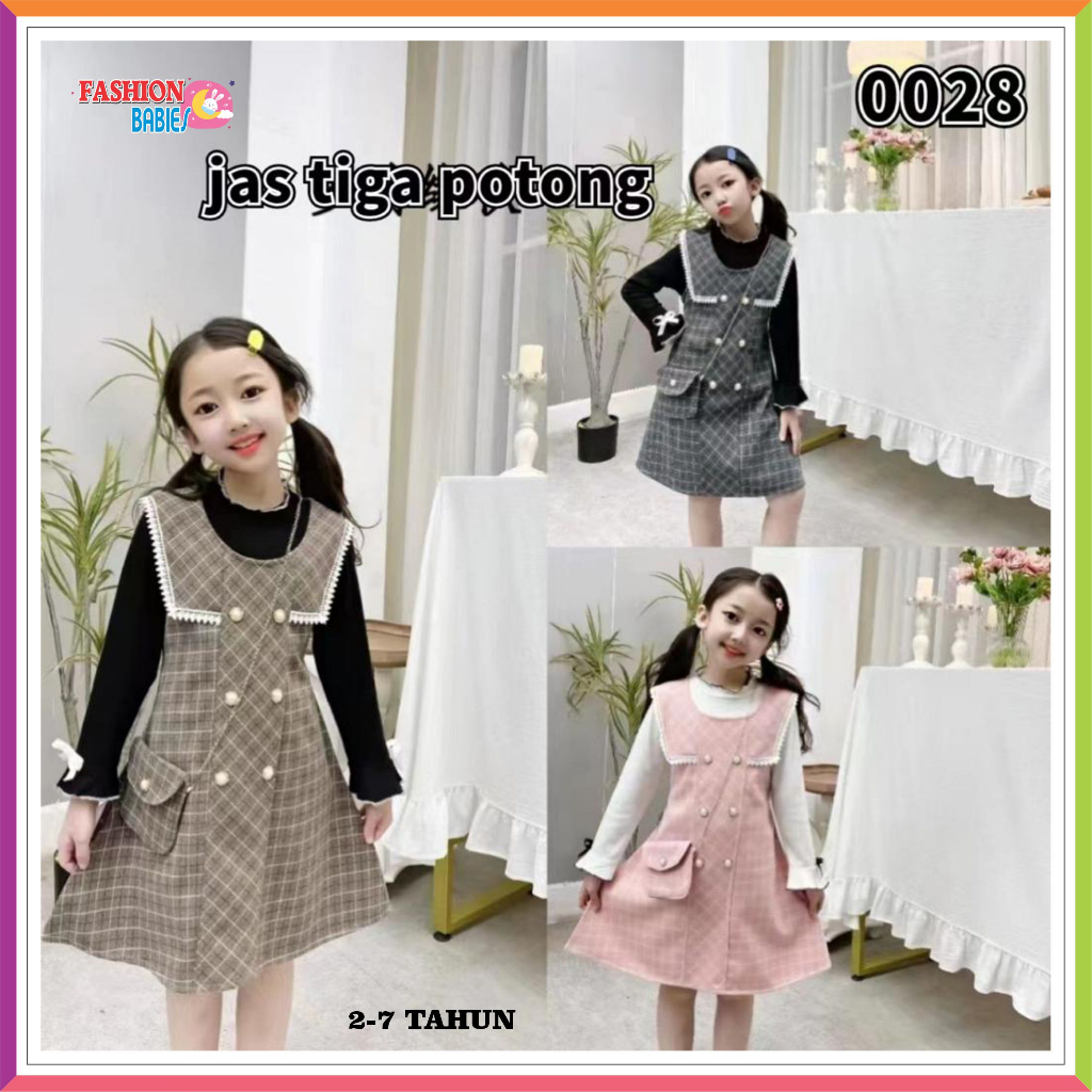 SW-D3IN1 DRESS WOL IMPORT KOREA LENGAN JAGUNG | GRATIS TAS SELEMPANG ❤ Fashionbabies ❤