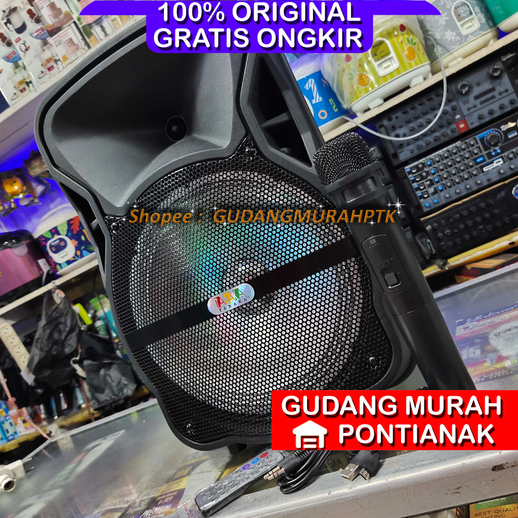 Salon Bluetooth TANAKA 10inch Speaker Portable 10&quot; + Mic Wireless ukuran bass 10 SUara NYARING dan TERUJI AAA