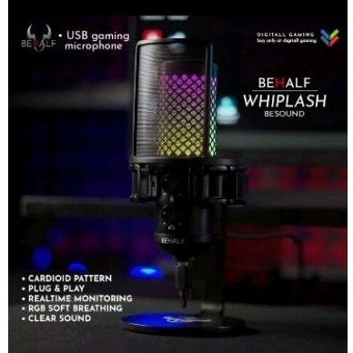 Behalf Wiplash Microphone Gaming / Mic Gaming Condenser USB RGB