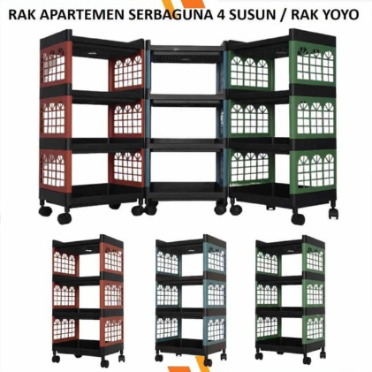 RANDOM - Rak Yoyo Fawsline 4 Susun / Rak Serbaguna / Rak Apartement/Merk Elco