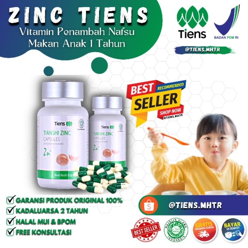 Zinc Tiens Anak untuk Anak & Bayi GTM Vitamin Penggemuk Badan Penambah Nafsu Makan