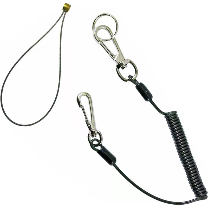 1.3m Safety Spring Hook Lanyard Safe Spring Hook Tool Lanyard Safety Gantungan Peralatan Safety Dilengkapi Dengan Dua Kait Logam