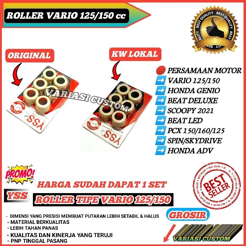 Roller Roler Loler Racing ( Y125 ) Vario 125 150 Beat Led deluxe Pcx 150 160 Adv Genio Scoopy 2021 7 8 9 10 11 12 13 15 Gram Original I-One