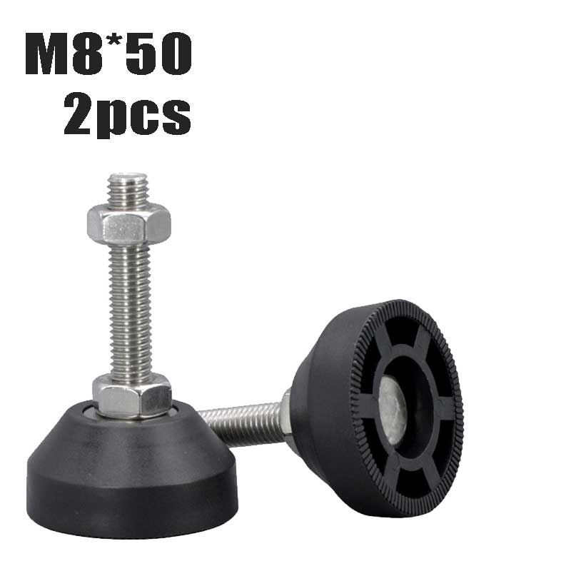 2pcs/set Foot Adjuster Adjuster Foot D50 M8×50mm Kaki Meja Conveyor Nylon