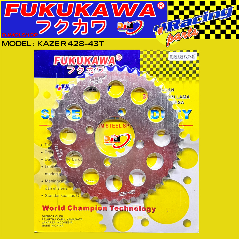 Gear Set Racing W175 Kaze R Rantai Warna Gold Model SSS Merk Fukukawa