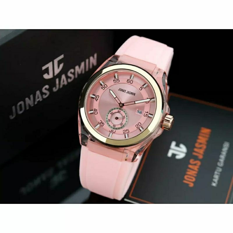 PROMO BOMBASTIS! Jam Tangan Jonas Jasmin 5319 Original Pria Rubber Chrono Kasual Garansi