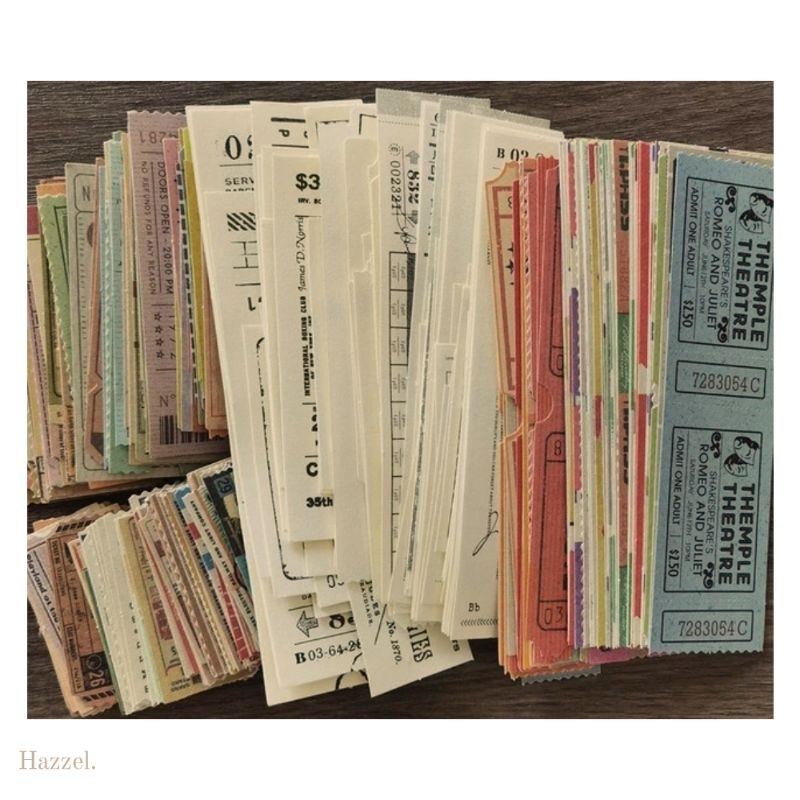 

Journaling Kit #2105 Ticket Collection Paper - Hazzel Kertas Vintage for Journal Scrapbook Retro Jurnal Penpal