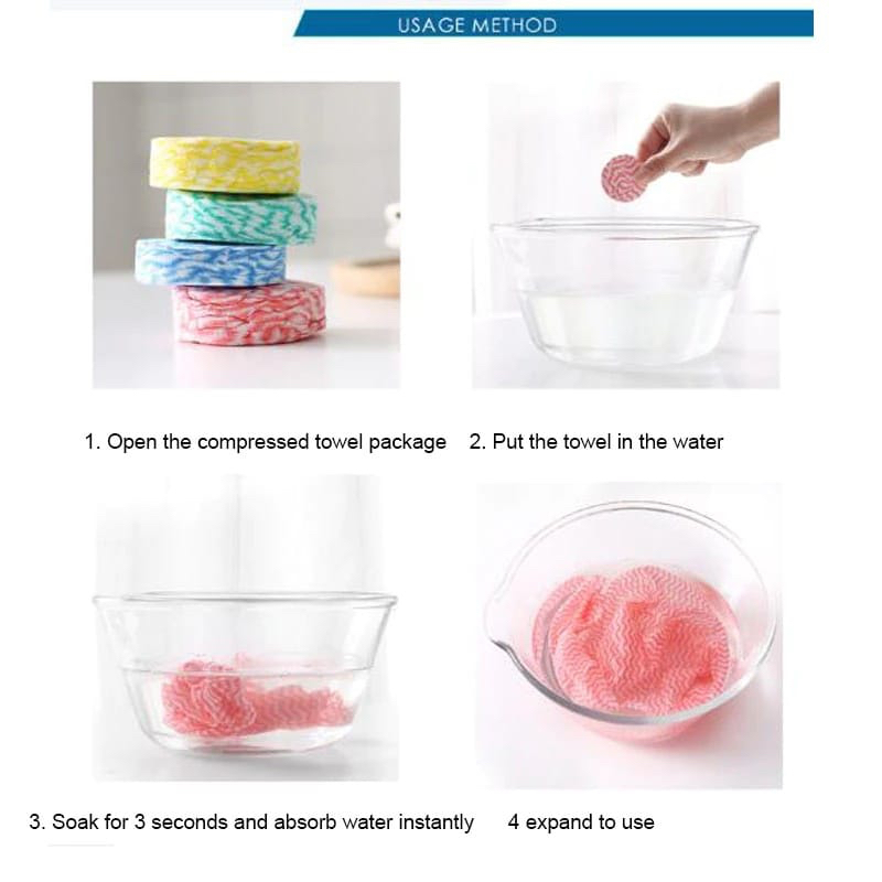 ✿ELYSABETHME✿ Handuk pressed mengembang kalau kena air travel ringkas hemat tempat