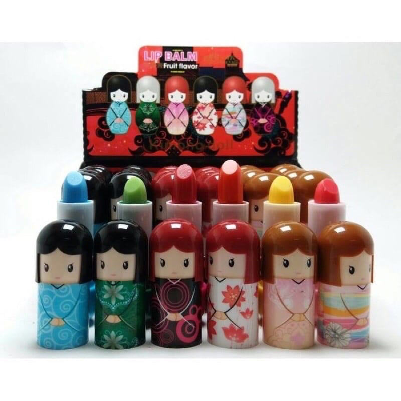 ✿ELYSABETHME✿ lip balm boneka jepang lipgloss lips pelembab bibir untuk anak dan dewasa