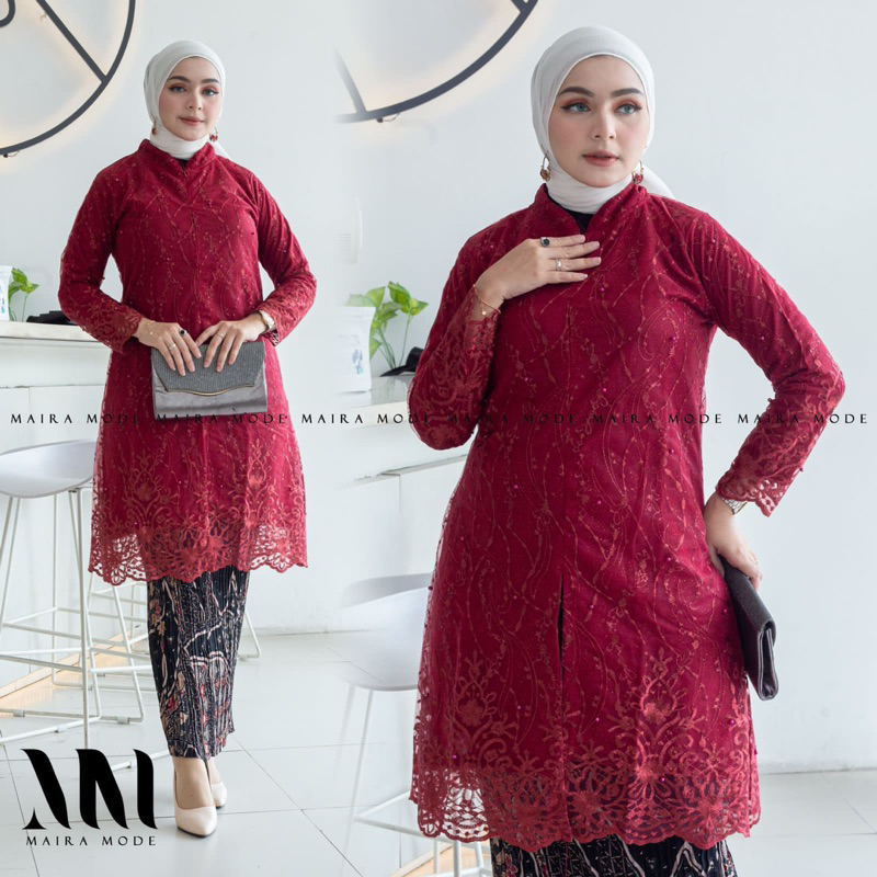 Kebaya Tunik Busui Modern / Kebaya Wisuda / Kebaya Kondangan / Kebaya Pesta / Kebaya Brukat / Kebaya Resleting Depan