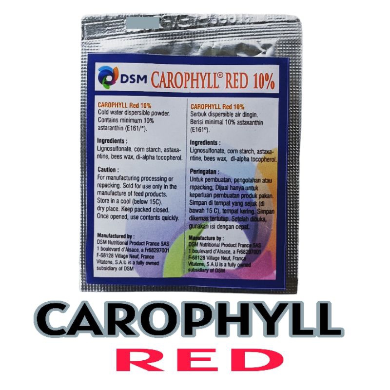 CAROPHYLL RED 10%  DSM Obat colour booster ikan hias kolam akuarium