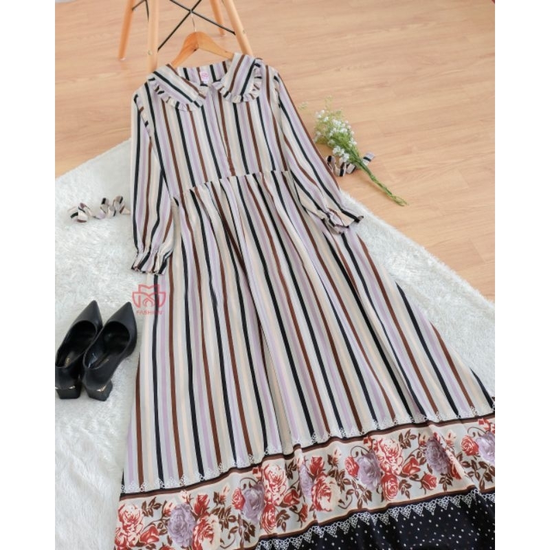 [ MM FASHION ] GAMIS SHABBY BUSUI FRIENDLY |HOMEDRESS PREMIUM| BAHAN MONALISA TWIST |MOTIF SALUR | B