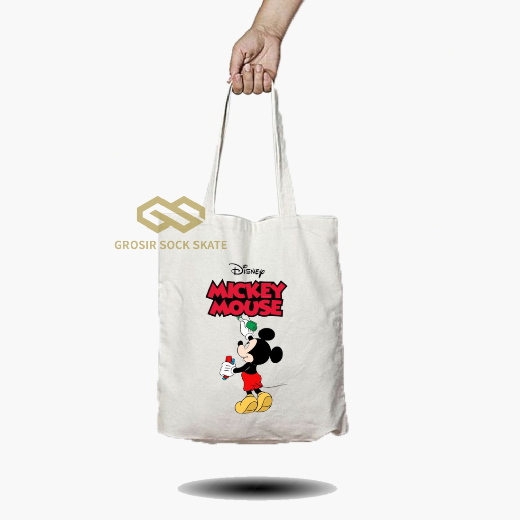 TOTE BAG KANVAS MOTIF KARTUN MICKEY MOUSE