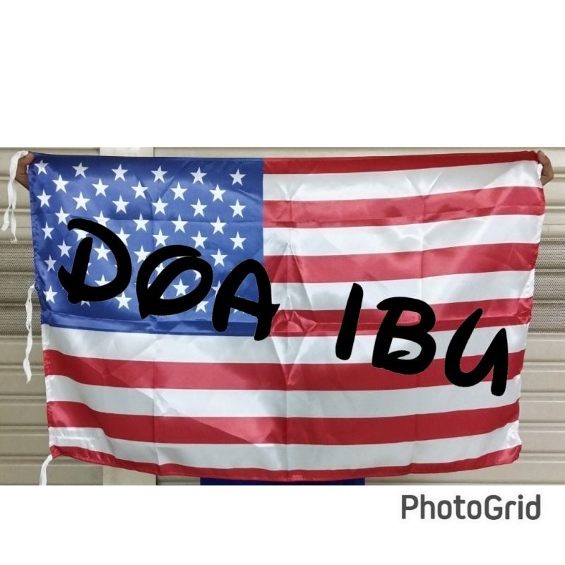 

best seller bendera USA/AS/AMERIKA SERIKAT bahan satin ukuran 100cm x 150cm