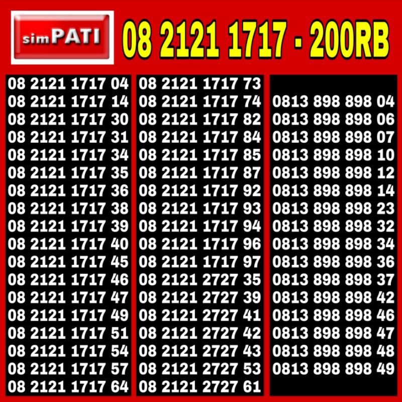 Nomer Cantik Kartu Perdana simpati Telkomsel 4G 0822 112 112