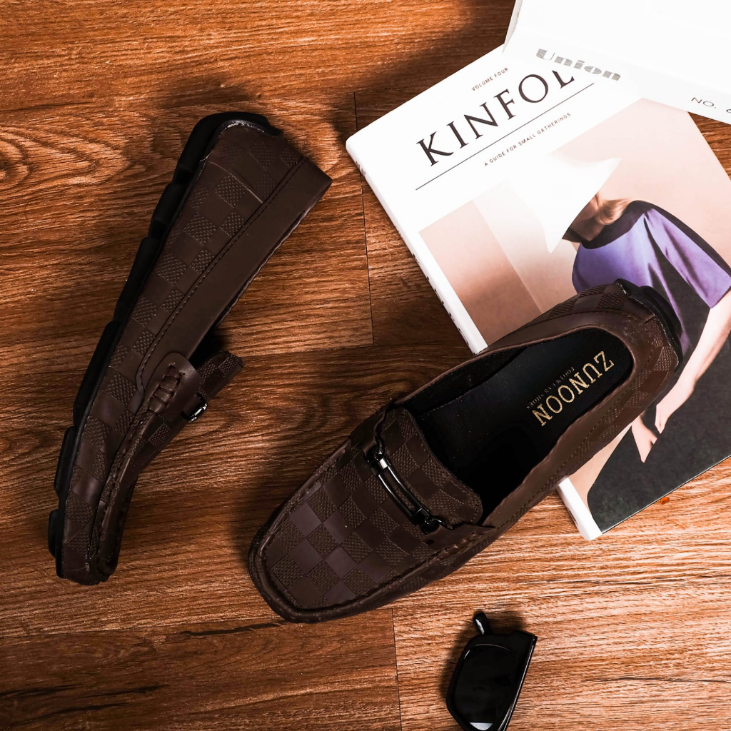SEPATU PRIA SLIP ON MULES FORMAL LOAFERS MOTIF SEPATU ZUNOON SLIP ON