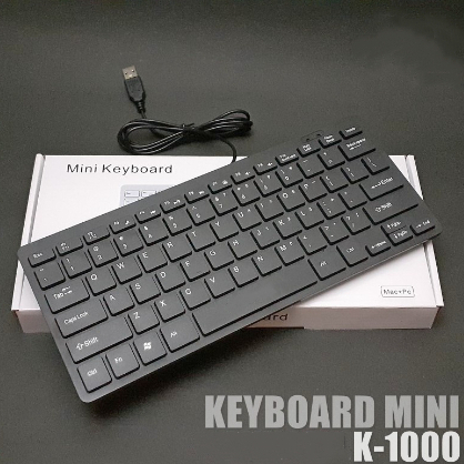 Keyboard PC komputer murah laptop silent kabel usb tipis office business fashion mini K-1000 Hitam /CHOCOLATE KEYBOARD/ OFFICE