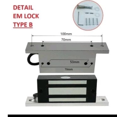 Emlock Mini + Breket 100lbs 60kg / Em Lock Mini ada kuping 100Lbs 60Kg / Emlock Mini Embedded 60kg