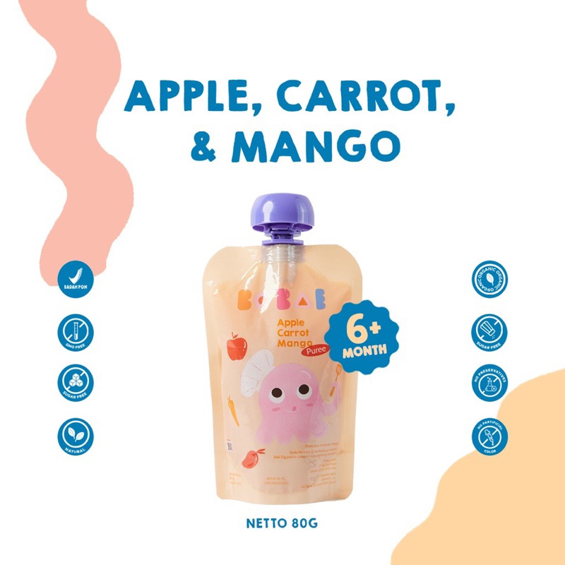 BOBAE Puree Apple Carrot Mango MPASI 6 bulan