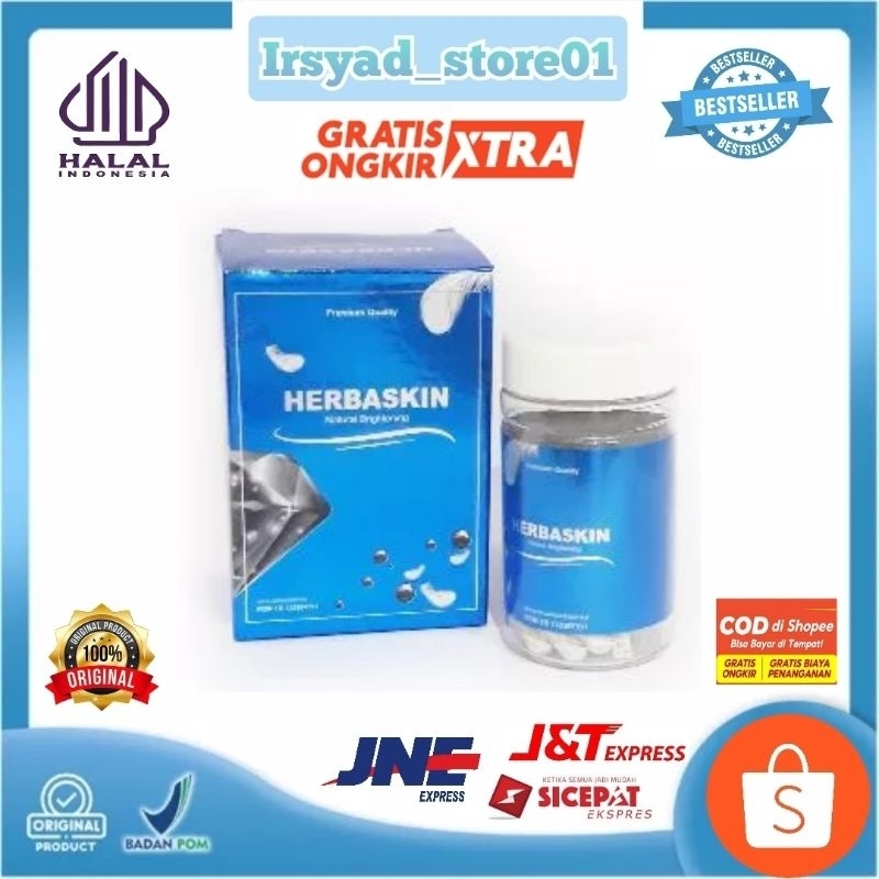Herbaskin Natural Brightening Original Suplemen Kecantikan Pemutih Badan Asli.