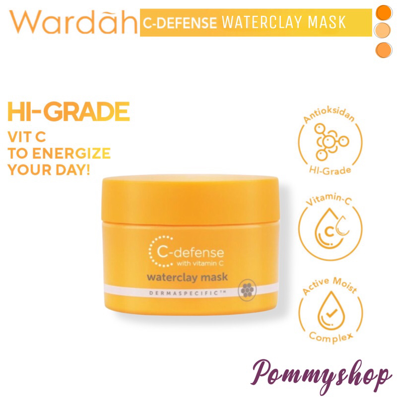 Wardah C-Defense Waterclay Mask 30g | Masker Muka