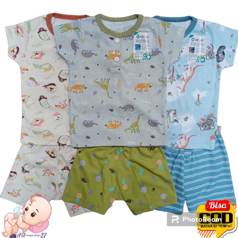 Produk Terbaru!!! CAINITO Setelan Baju Bayi Lengan Pendek Celana Pendek Ukuran S M L XL SNI HIGHT QUALITY