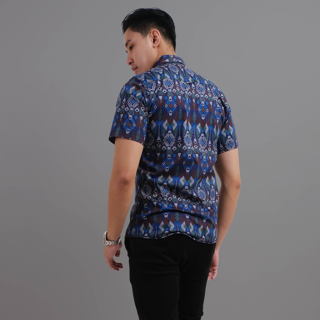 Maciku.id Kemeja Batik Pria Lengan Pendek Songket / Baju Batik Cowok