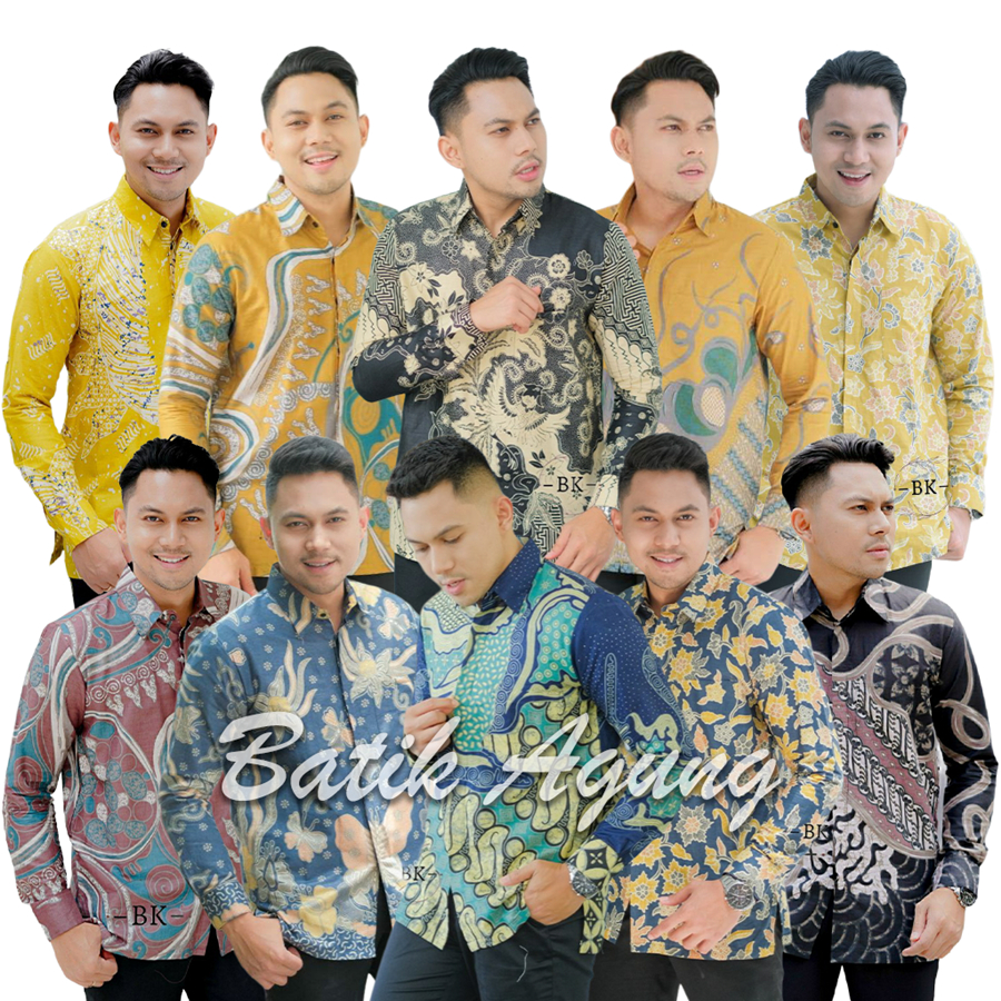 Pakaian Baju Batik Pria Lengan Panjang Exclusive Batik Keratonan Cowok Kerja Kantoran Batik Terbaru