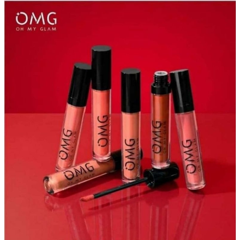 OMG Oh My GLAM Matte Kiss Lip Cream(Tahan Lama Original &amp; Harga promo &amp; Glosiran)(Kuwalitas no 1 harga hemat)