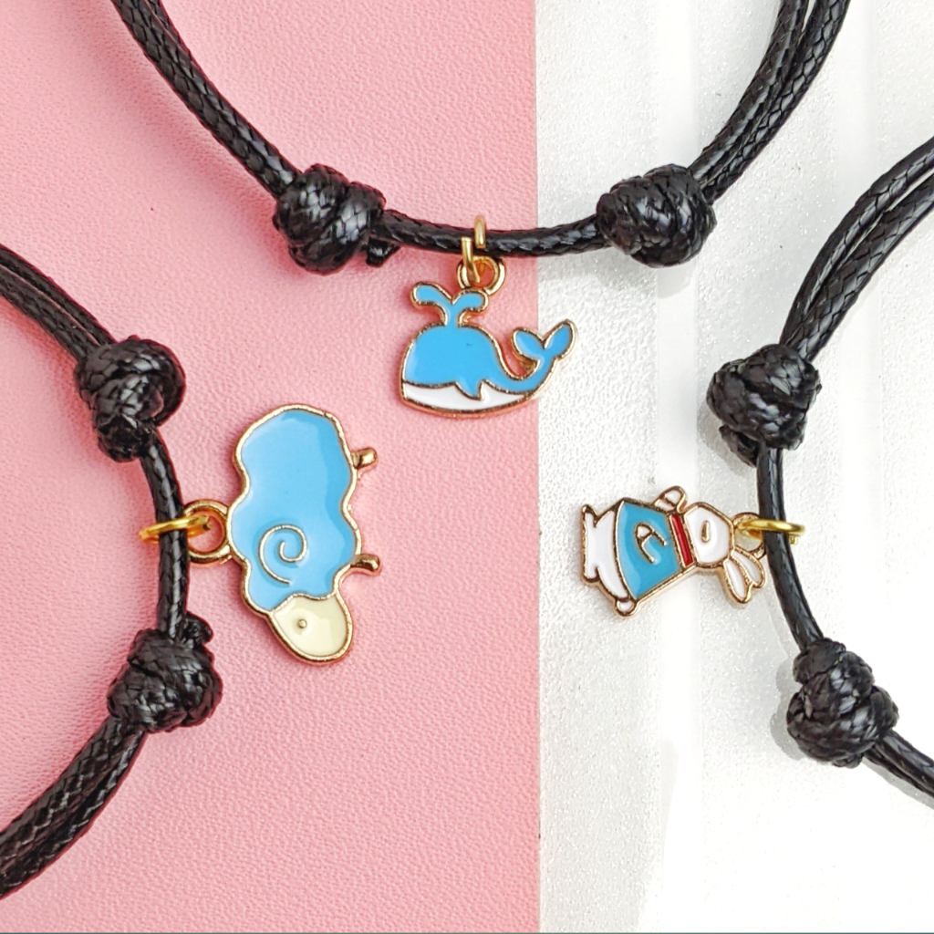 Gelang Couple Aesthetic Pasangan Korea Bestie Tali Korea Liontin Style Rabbit Sheep Whale Persahabat