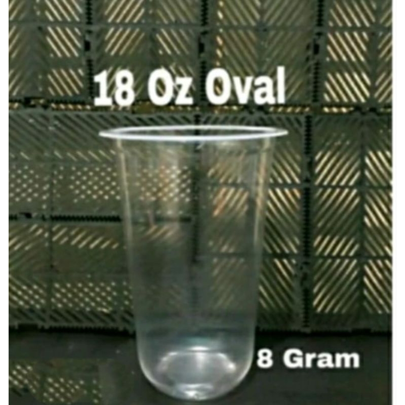 GELAS CUP OZ PLASTIK 18 Oval (M CUP ) 7Gram 1 Roll 50 pcs