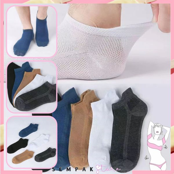 SS Kaos Kaki Pendek Polos Unisex Kode 6796 Semata Kaki Polos Garis Kaus Kaki Ankle Dewasa Pria Wanita Short Socks Import