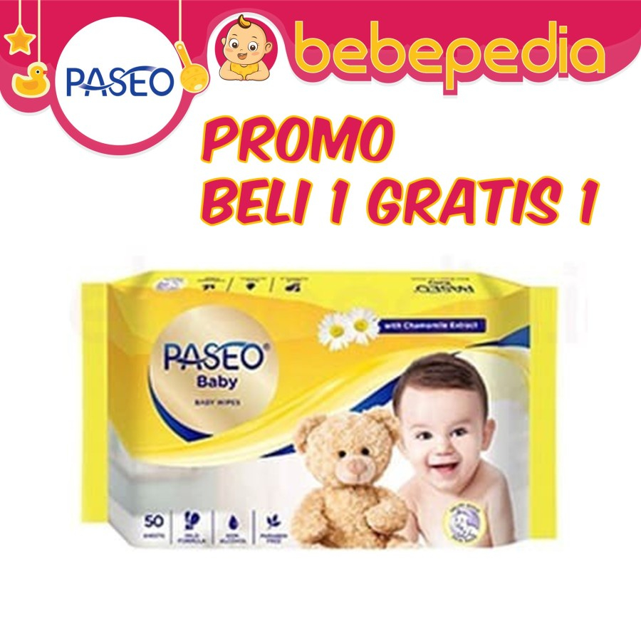 Paseo Baby Wipes Tissue Basah Bayi Paseo 50sheet BUY 1 GET 1